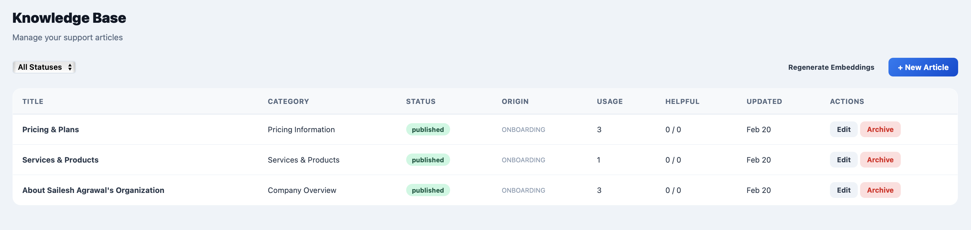 Sahay Knowledge Base Manager